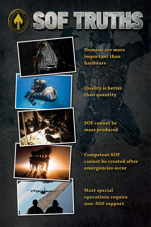 A poster for USSOCOM's 5 Truths.