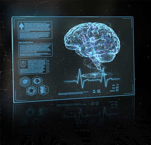 A digital brain graphic for a USSOCOM brain health article.