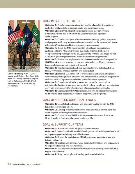 SIGAR, Strategic Plan full‑page spread 3